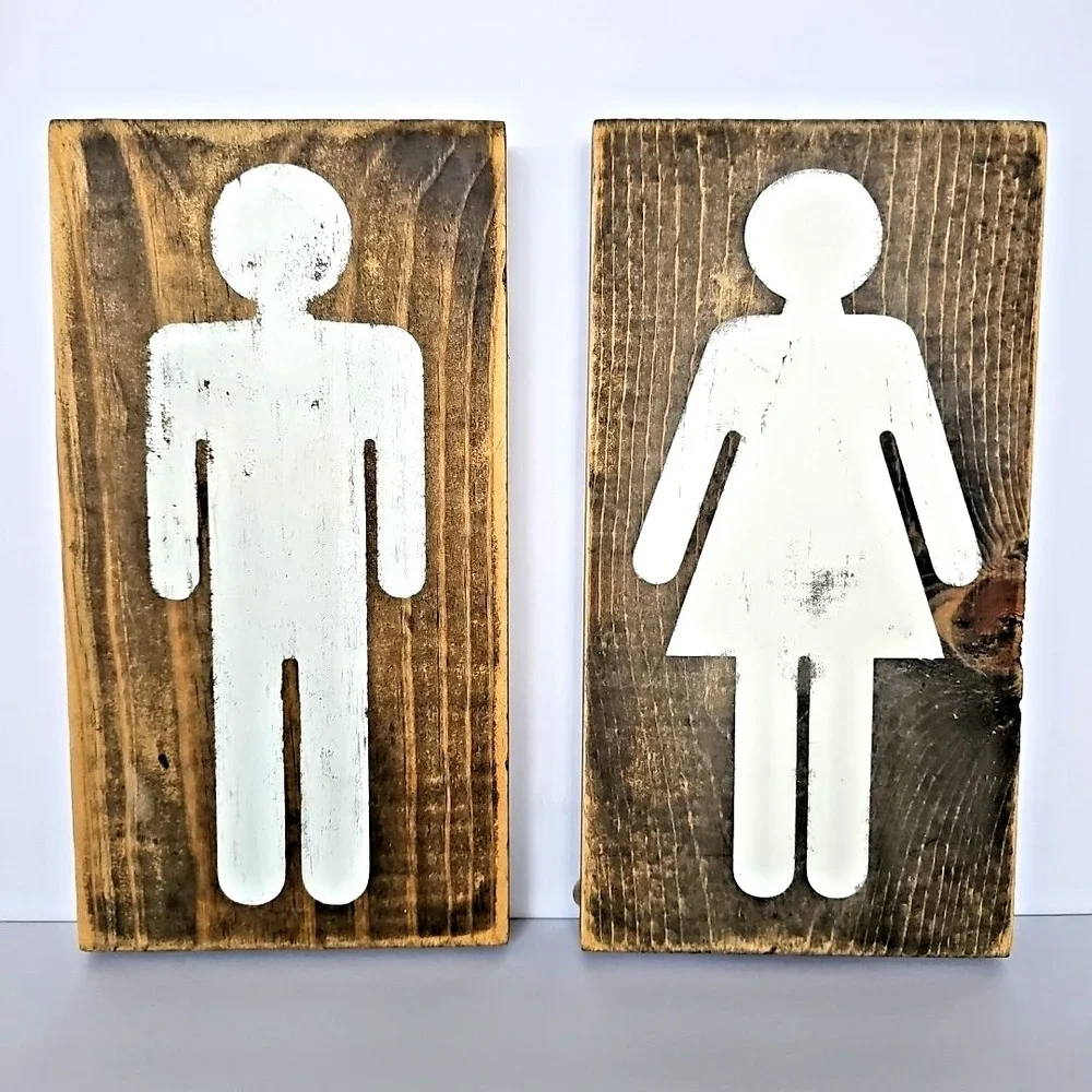 Handmade Farmhouse Bathroom Signs Men Women‎ Wedding Restaurant Rustic 1902